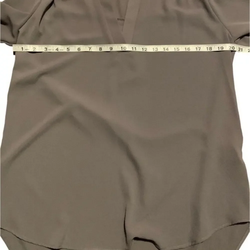 Perfect Peach‎ Blouse Top V neck 3/4 Sleeve Grey Size Small